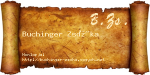 Buchinger Zsóka névjegykártya